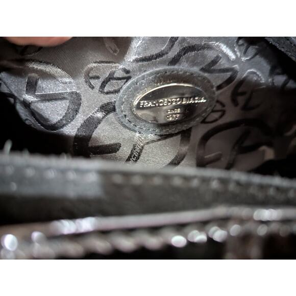 Francesco Biasia Patent Leather Top Shoulder Black Bag w/ Dustbag - Picture 11 of 15